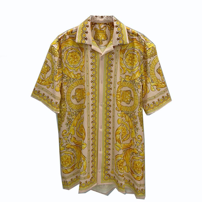 Ανδρικά Ρούχα 3D Ψηφιακή Εκτύπωση Νεανική Δημοφιλές Πανέ Μεταξωτό Ανδρικό Πουκάμισο με Κοντά Μανίκια Πουκάμισο Ζακέτα_voghion.com