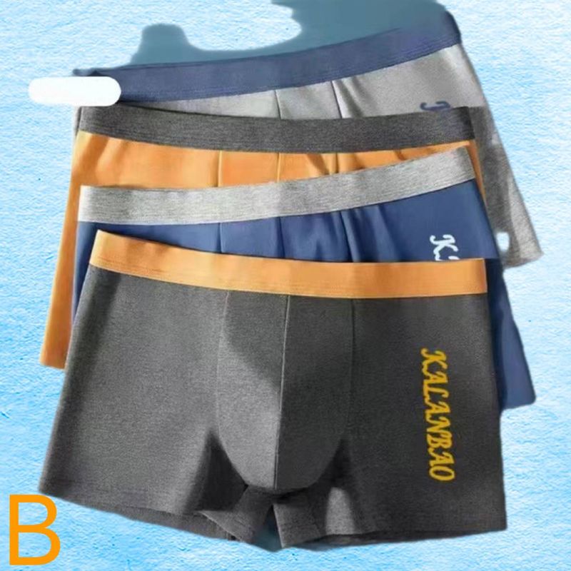 4 Uds Boxer shorts tamaño grande sin costuras archivo de algodón calzoncillos bóxer para hombre sección delgada de verano tamaño L-3XL_voghion.com