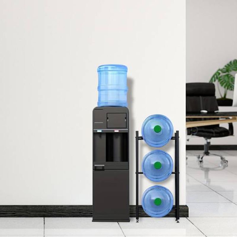 4-layer Kettle Rack, 5-gallon Detachable Water Bottle Rack, Organizational Storage Rack, Black_voghion.com
