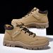 6658 Microfiber Men's Martin Boots Chelsea Range Khaki, Choose Size And Tell Seller_voghion.com