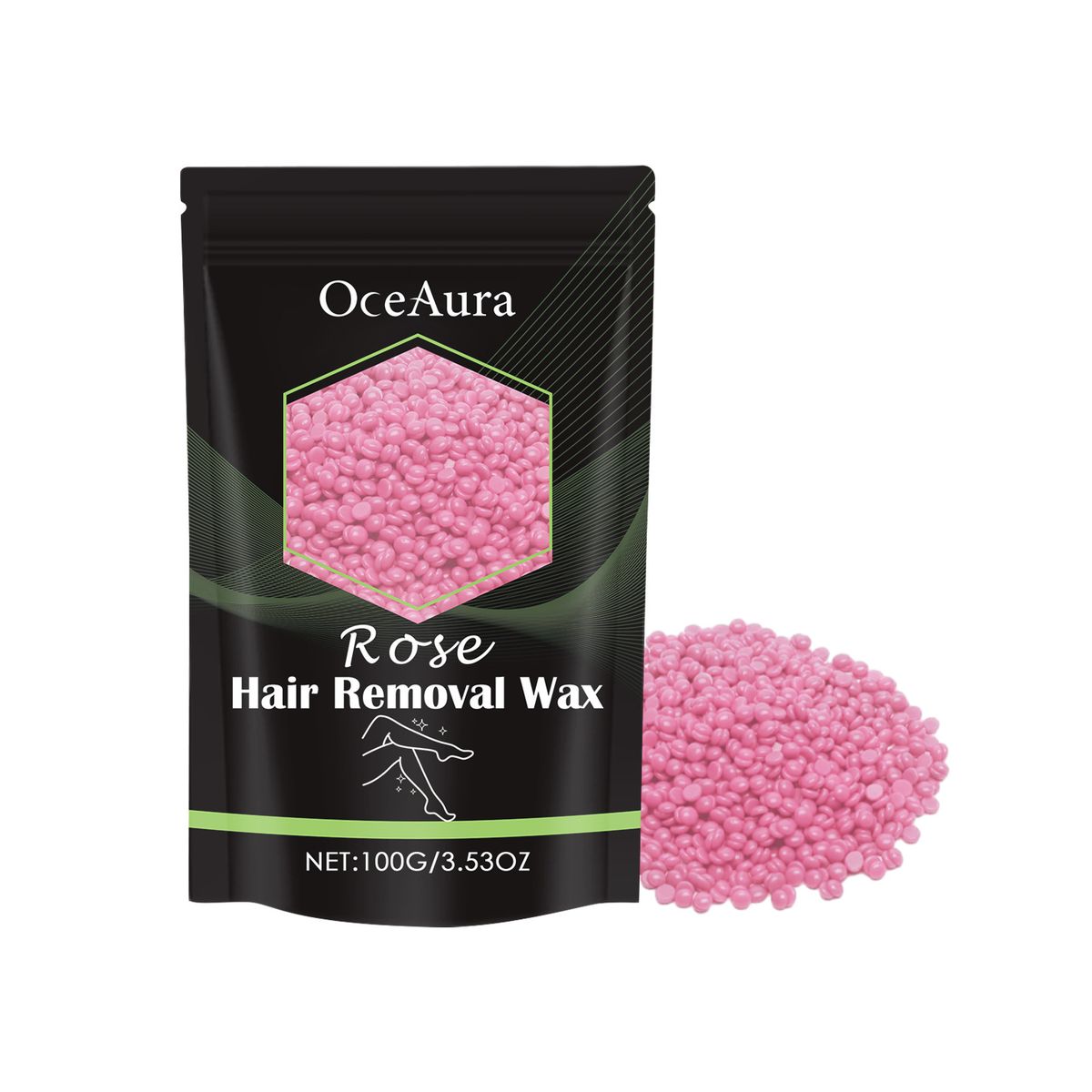 OceAura Rose Hard Wax Beads Veelzijdige gezichts- en lichaamswax voor ontharing_voghion.com