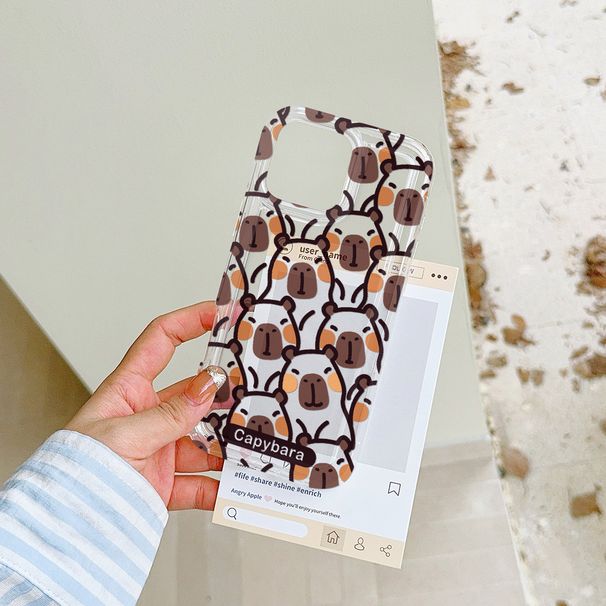 Airbag Shockproof Funny Animal Cute Capybara Clear Case for Samsung Galaxy S10 S20 S20 S21 S21 S22 S23 S24 S25 FE Ultra Plus 5G_voghion.com