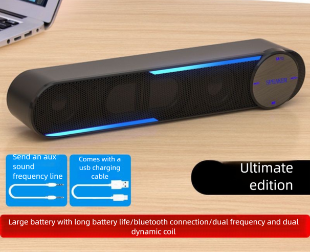 Altoparlante Bluetooth wireless per telefoni cellulari, unità flash USB, slot per schede, Square Dance Heavy Bass, computer desktop_voghion.com