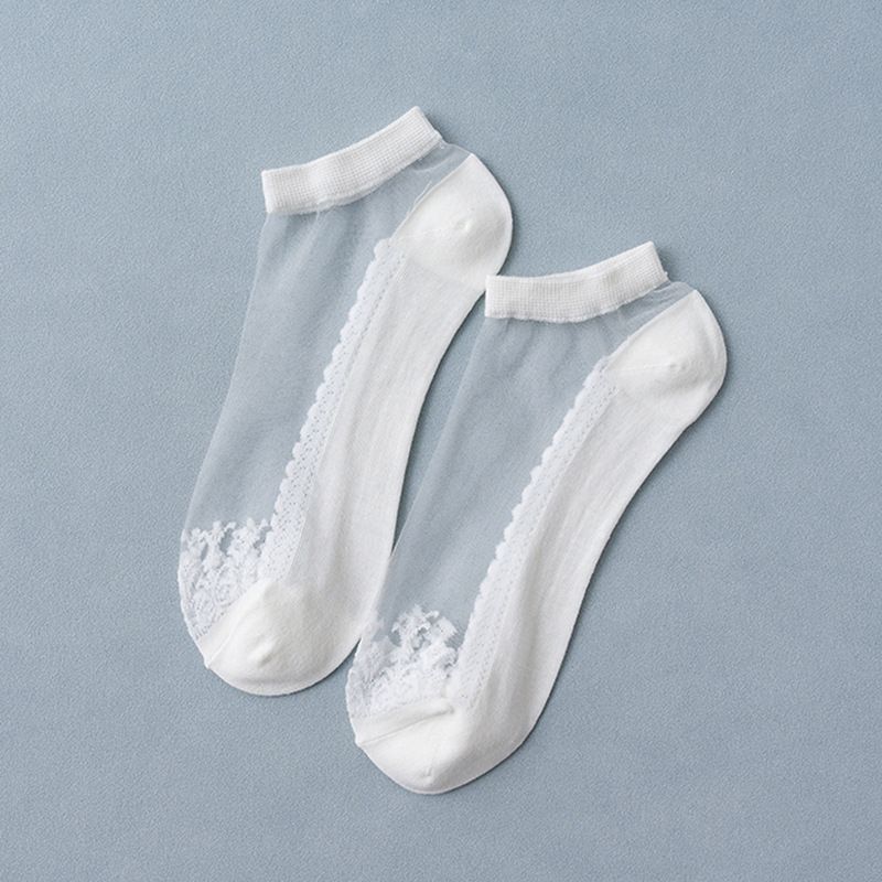 2025d Glass Women Zhuji Cotton Bottom Card Boat Solid Color Thin Crystal Silk Socks_voghion.com