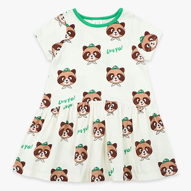 Ema ja lapsed Printsessi kleit Väikeste laste multifilmide pesukaru täisprindiga kleit_voghion.com