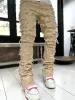 Jeans Men's Spring &Autumn Individual Patched Pants Long Tight Fit Stacked For Men_voghion.com