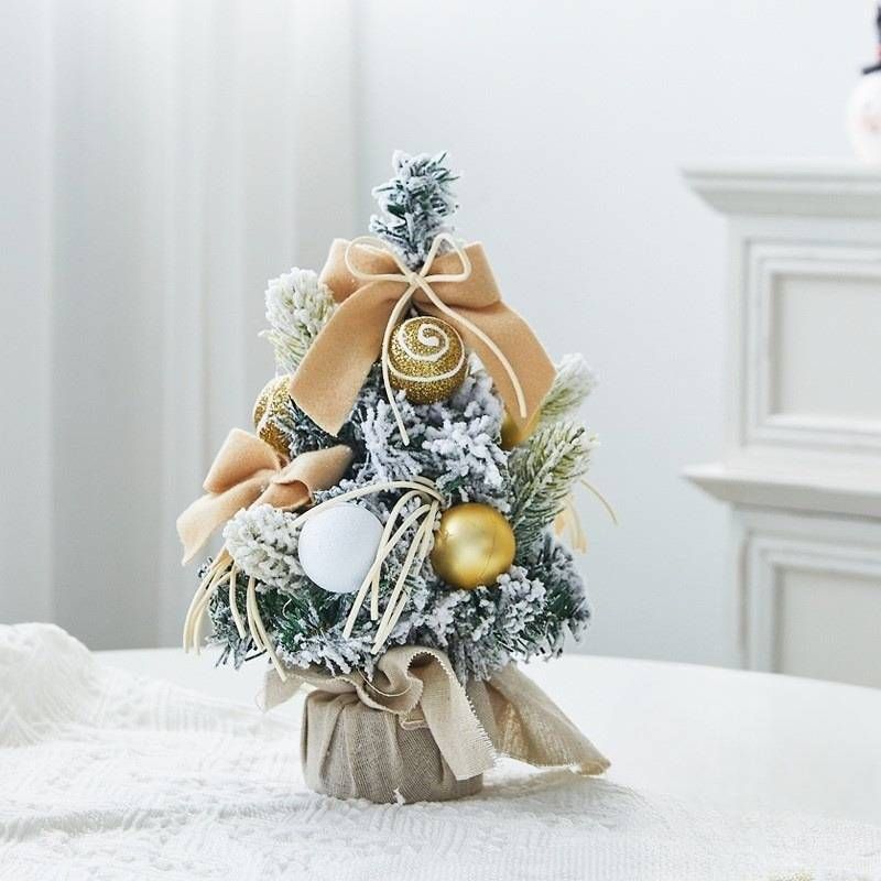 Hjem & Have Juleflokke lyserød mini juletræsdekorationer simuleret cedertræ vinduesdekoration til hjemmet, indkøbscenter_voghion.com