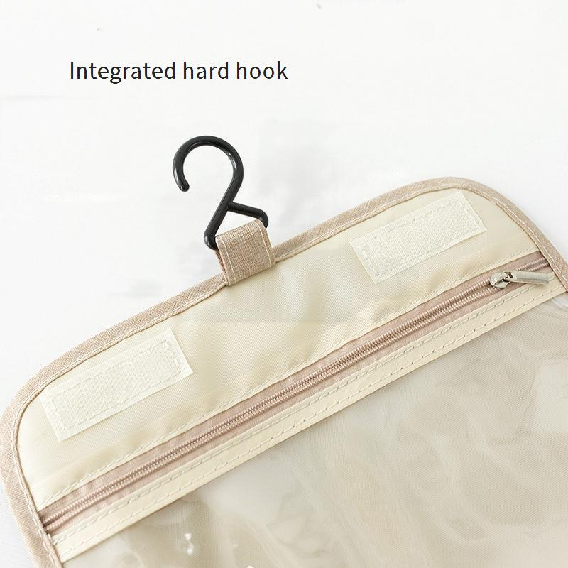 Men's Hook Toiletry Bag Linen Style Travel Washing Storage Bag_voghion.com
