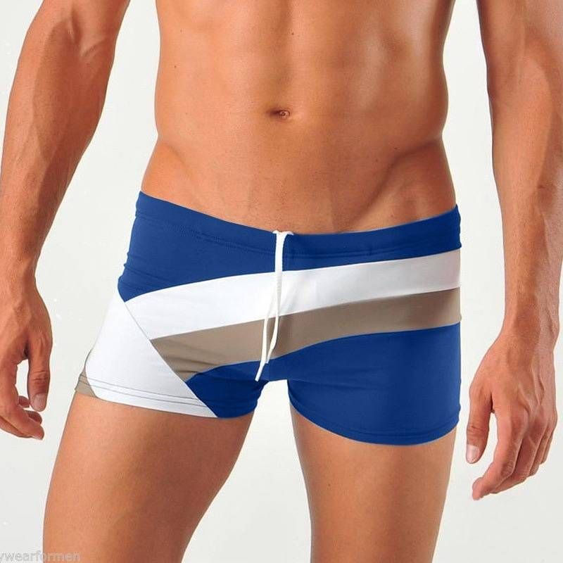 2025 New European And American Men's Shorts Simple, Personalized, Fashionable, Color Blocked, Men's Swimming Tight, Sexy Swimming Pants_voghion.com
