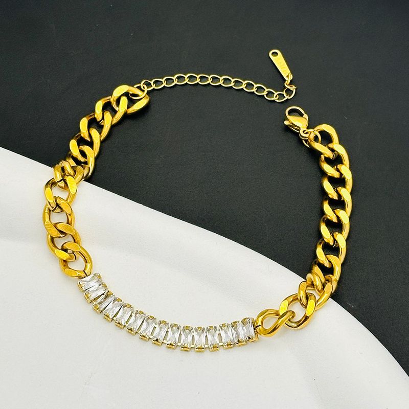 Eingelegter Diamant, glänzend, geometrisch, modisch, elegant, leicht, luxuriöser Schmuck für Frauen, lichtecht, exquisites Armband_voghion.com