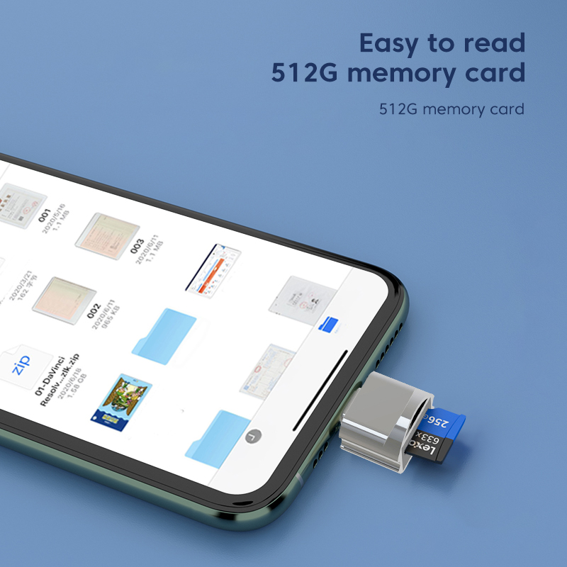 Mini Micro Elough Tipo C Sd Tf Lettore di schede Otg per Ios 13 Sopra Sistema Lettore di schede di memoria Otg per iPhone_voghion.com