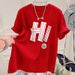 Women's summer new loose slimming fashion advanced sense all-match letter style top_voghion.com