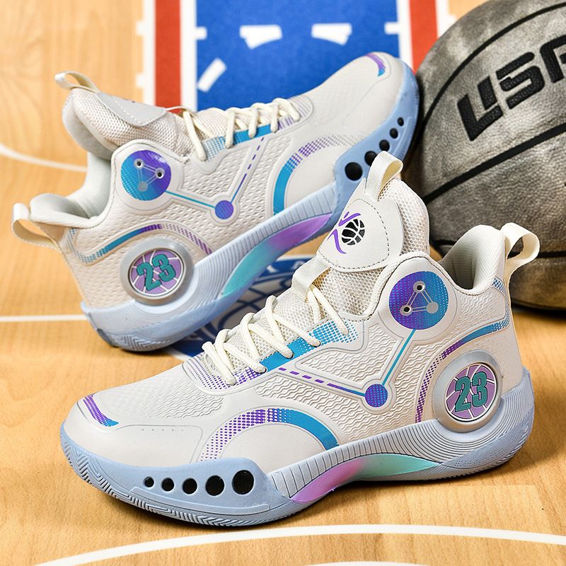Phantom 3 Unisex Couple Basketball Shoes Non-Slip Wear-Resistant Lightweight Breathable High-Top Boys' Sneakers_voghion.com