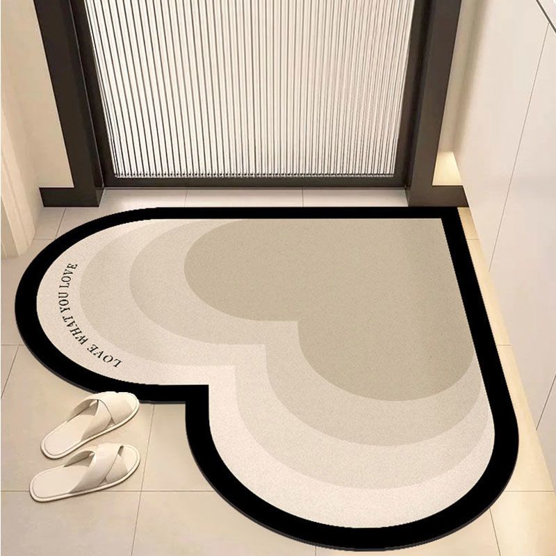 Heart-Shaped Bathroom Mat Diatomaceous Earth Absorbent Non-Slip Dirt-Resistant Wipeable Wash-Free Toilet Entrance Carpet_voghion.com