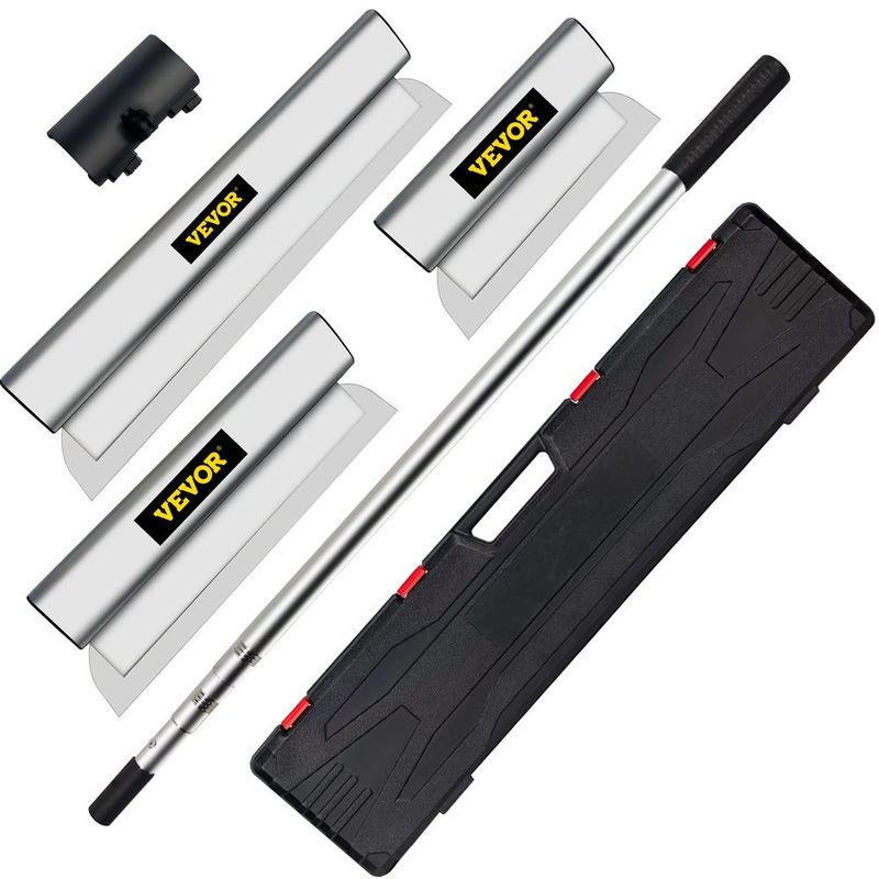 VEVOR Skimming Blade Set,10'+24'+32' Blades + 35'-78' Extension Handle, European Stainless Steel Construction Knife, Aluminum Blade Profile Smoothin_voghion.com