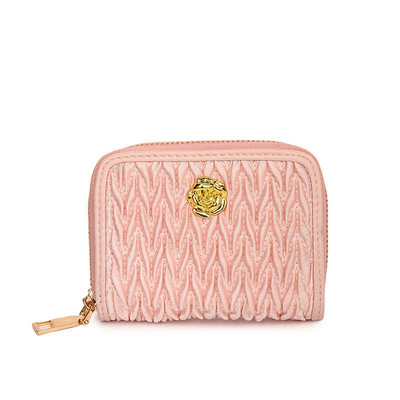 Plissierte Faltbrieftasche für Damen, frisches Mädchen, süße Brieftasche, große Kapazität, mehrere Kartenfächer_voghion.com
