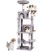 Cat Tree 63' Cat Tower With 2 Cat Condos Sisal Scratching Post Light Grey_voghion.com