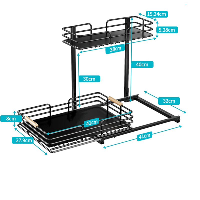 Multi-layer seasoning rack kitchen cabinet storage rack sink storage rack kitchen table storage drawer rack_voghion.com