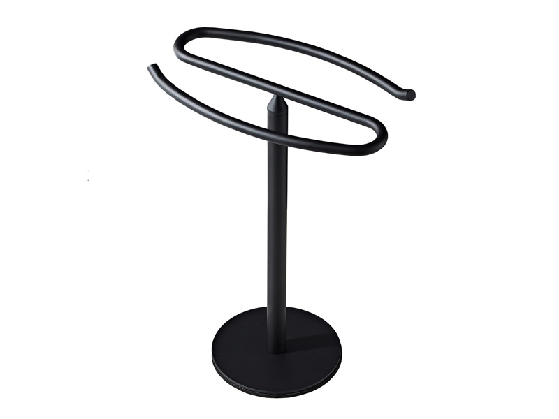 Stainless Steel Towel Jewelry Watch Rack Floor Standing Vertical Movable Punch Free Towel Rod Bathroom Storage Rack_voghion.com