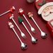 Christmas doll fork and spoon set, stainless steel coffee spoon cartoon spoon gift box with Christmas tableware._voghion.com
