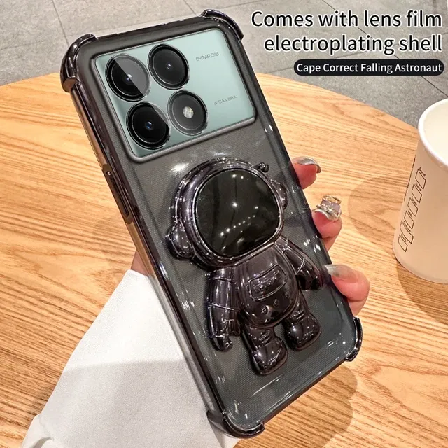 Electroplating Astronaut Case For Redmi Note 13 5G 13R Xiaomi 13T 12T POCO X6 F6 Pro M6 Corners Protect Phone Cover_voghion.com