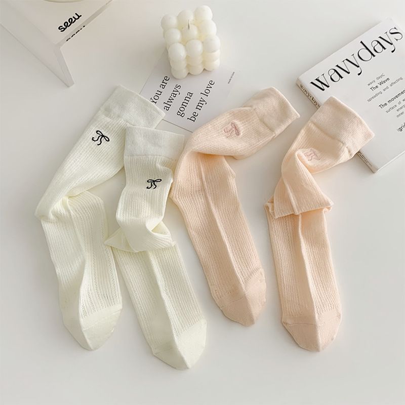 Suxinaimin Spring and Summer Breathable Socks with Bow Design_voghion.com