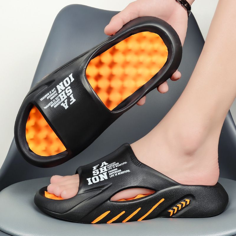 Men's Cloud Cushion Slides - Summer Dual Color Massage Sandals Soft Sole & Arch Support Anti-Slip Casual Slippers For Home & Outdoor​_voghion.com
