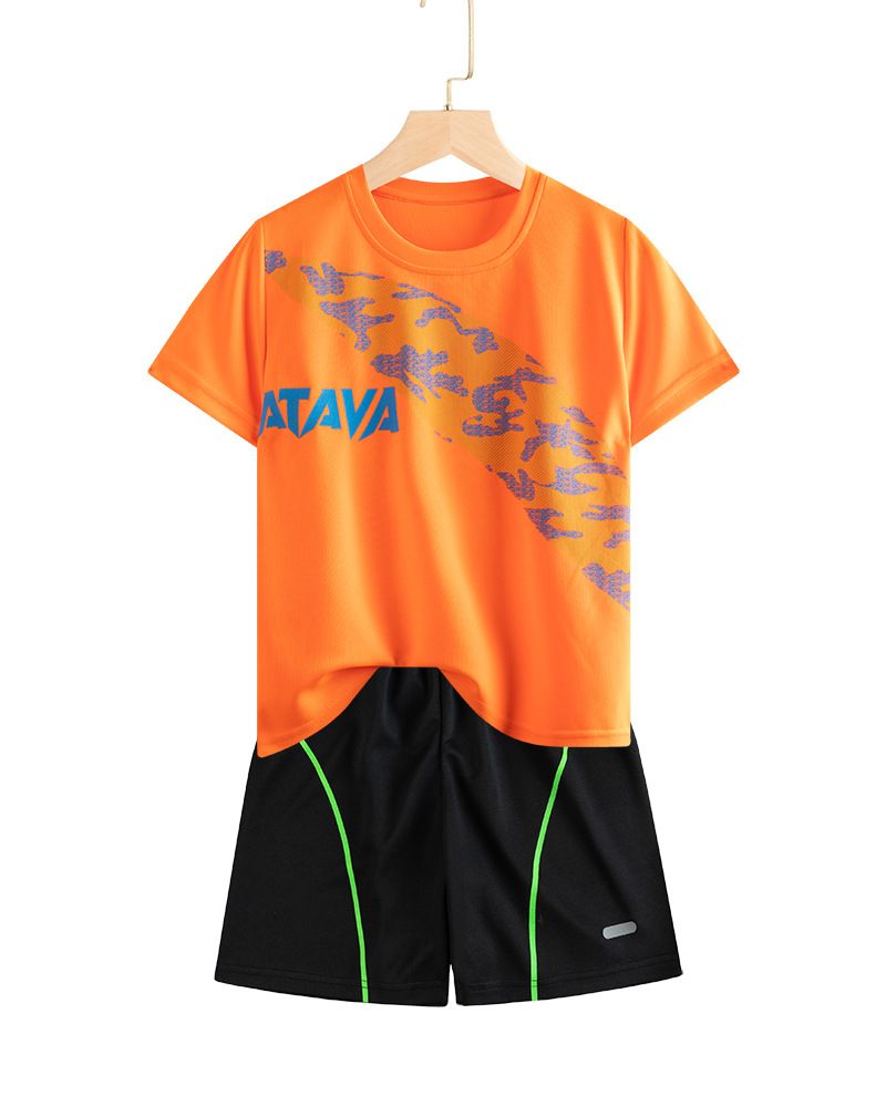 Teenage and guys Boys quick-drying clothes children's short-sleeved suits children's sports shorts two-piece suits shorts basketball uniforms thin_voghion.com