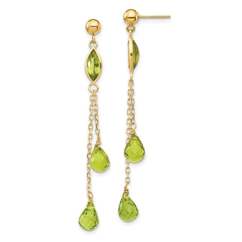 14k Peridot Dangle Earrings_voghion.com