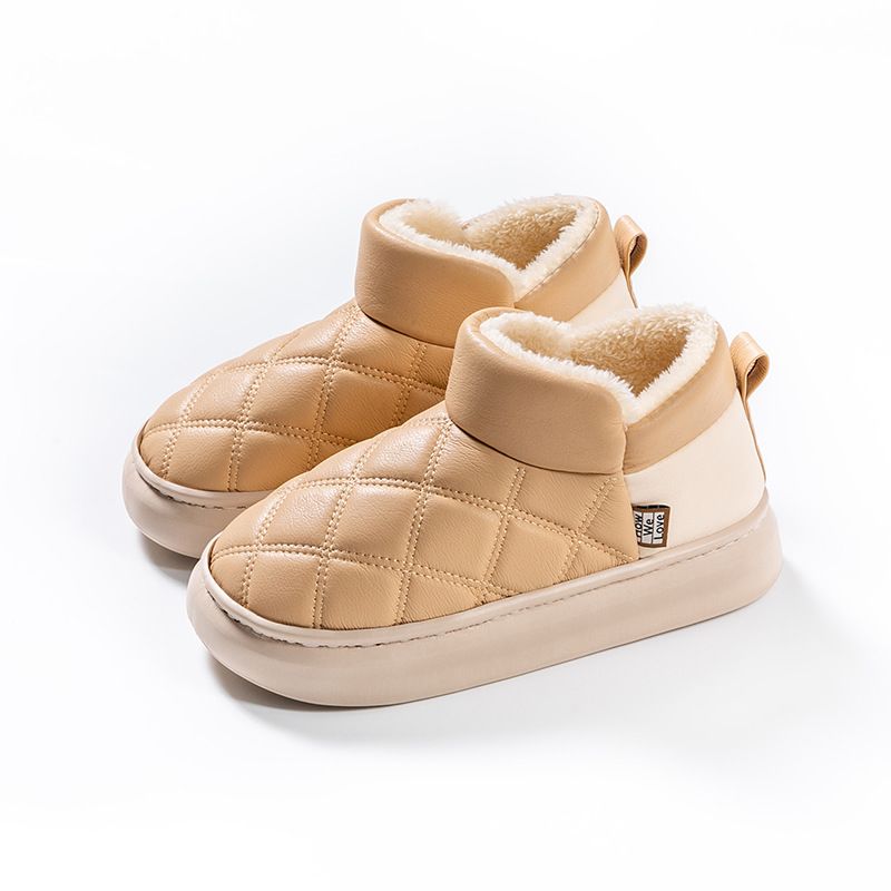 Herren-High-Top-Winter-Baumwollschuhe mit dicken Sohlen, warm, wasserdicht, rutschfest, für drinnen und draußen, für Paare, Hausschuhe für Herren_voghion.com