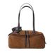 Small Niche Frosted Cowhide Bowling Bag For Commuting, Large Capacity Boston Leather Hand-held Shoulder Bag For Women_voghion.com