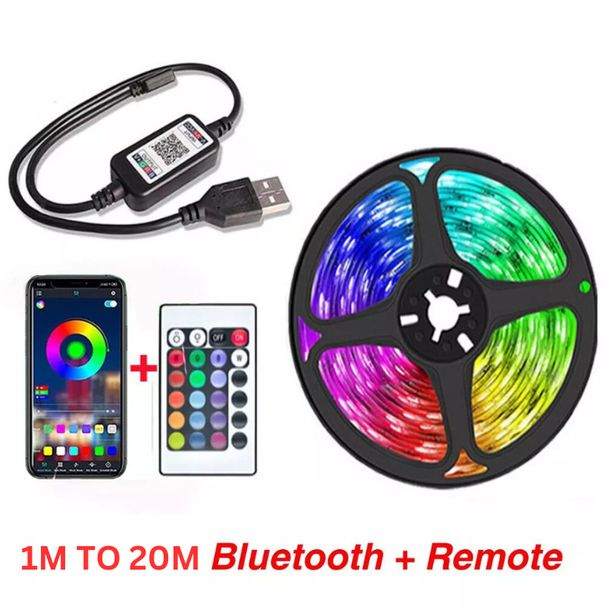 RGB 5050 LED-Lichtstreifen 1M-20M – Farbwechselnder Lichtstreifen – App & Fernbedienung_voghion.com