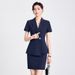 Navy Blue Short Sleeved Suit Set For Women's Summer New Style Hotel Front Desk Manager Professional Formal Attire_voghion.com