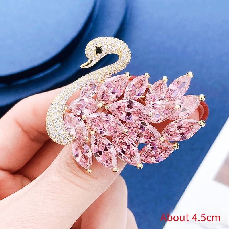 Broche de tempérament de cygne en alliage de diamant, nouvelle mode de styliste, poitrine pratique pour Animal_voghion.com