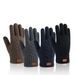 Guanti in maglia unisex con touch screen, autunnali e invernali, da ciclismo e da guida per uomo, con pile spesso, caldi e freddi, per studenti_voghion.com