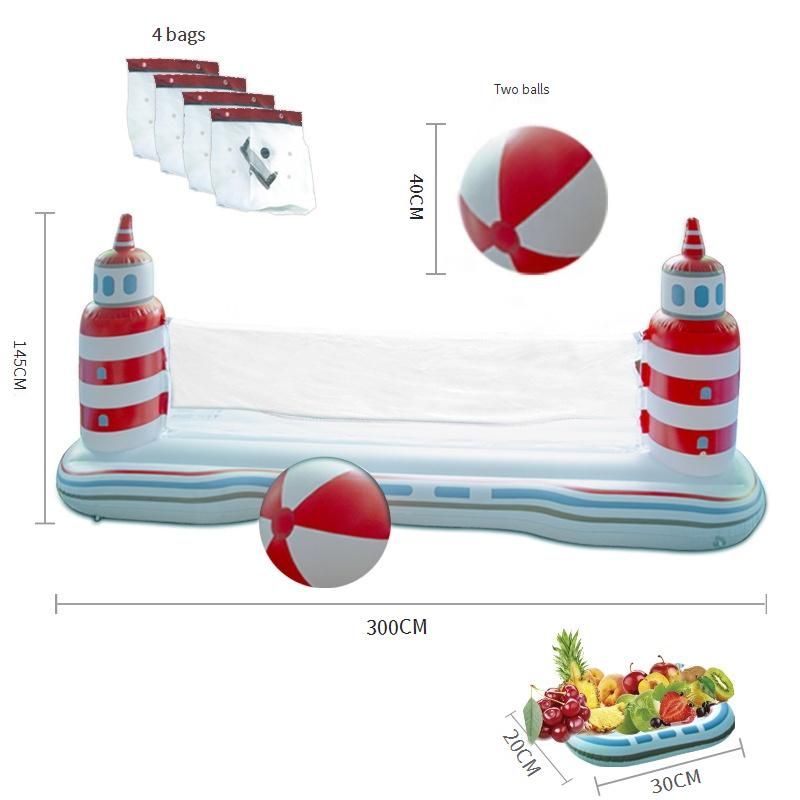 Inflatable Water Park Set Floating Volleyball Basketball Combo With Net For Pool Parties Beach Games Backyard Fun_voghion.com