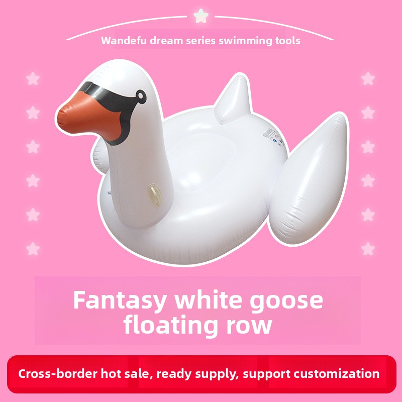 ​Inflatable Swan Ride-On Pool Float - Giant White Goose Lounge Chair For Adults (150cm Heavy-Duty PVC Comfortable Seat Summer Party Essential)​​_voghion.com