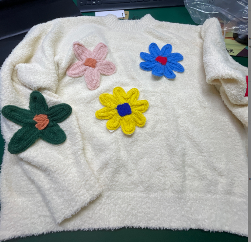 Damenbekleidung Bunte kleine Blumen verdickte süße frische süße Stil Pullover Jacke_voghion.com