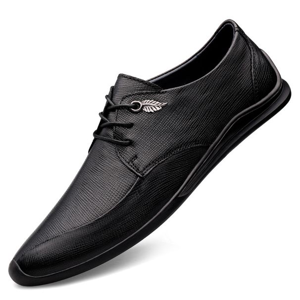 Schuhe mit runder Spitze, Schnürung vorne, Lederschuhe für Herren, Arbeitsschuhe für Herren_voghion.com