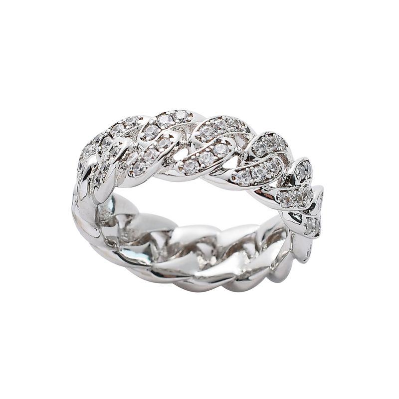 Anello versatile classico personalizzato da uomo e da donna in rame con micro zirconi intarsiati da 8 mm Hip-Hop cubano_voghion.com