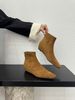 2024 New Autumn Winter Hidden Wedge Back Zipper Slim Martin Women's Short Suede Low-Cut Boots_voghion.com