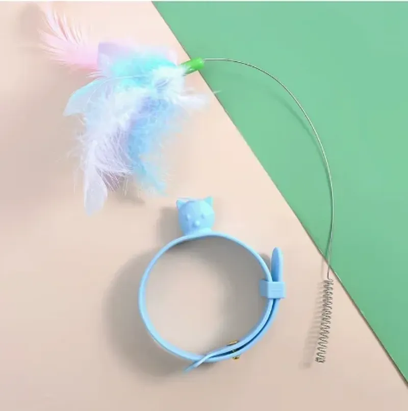 Tragbares Katzenspielzeug aus Silikon, Katzenspielzeug mit Katzenhalsband, interaktives Katzenspielzeug für Hauskatzen, Aktivitäten zur Haustieranreicherung_voghion.com