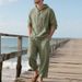 Herren-Set aus Leinen mit Kapuze und langer Hose – Lockere Passform, atmungsaktives Gewebe, lässige Strandkleidung für Frühling und Sommer_voghion.com