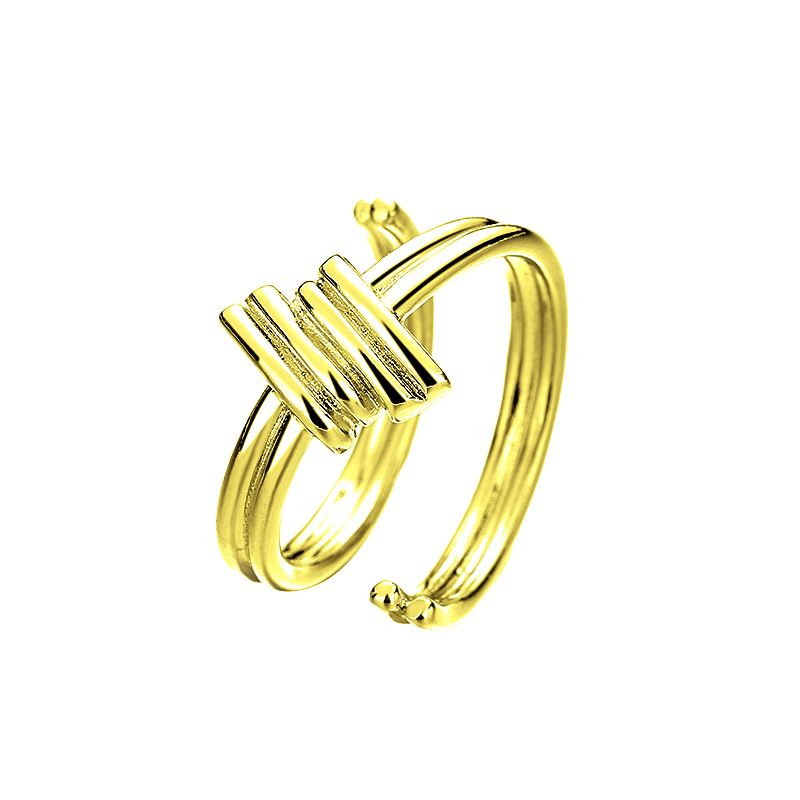 Sier VENUS Sterling Fashion Personality Line Wrap Ring Ladies Exaggerated Geometric Knotted Ring Jewelry G_voghion.com
