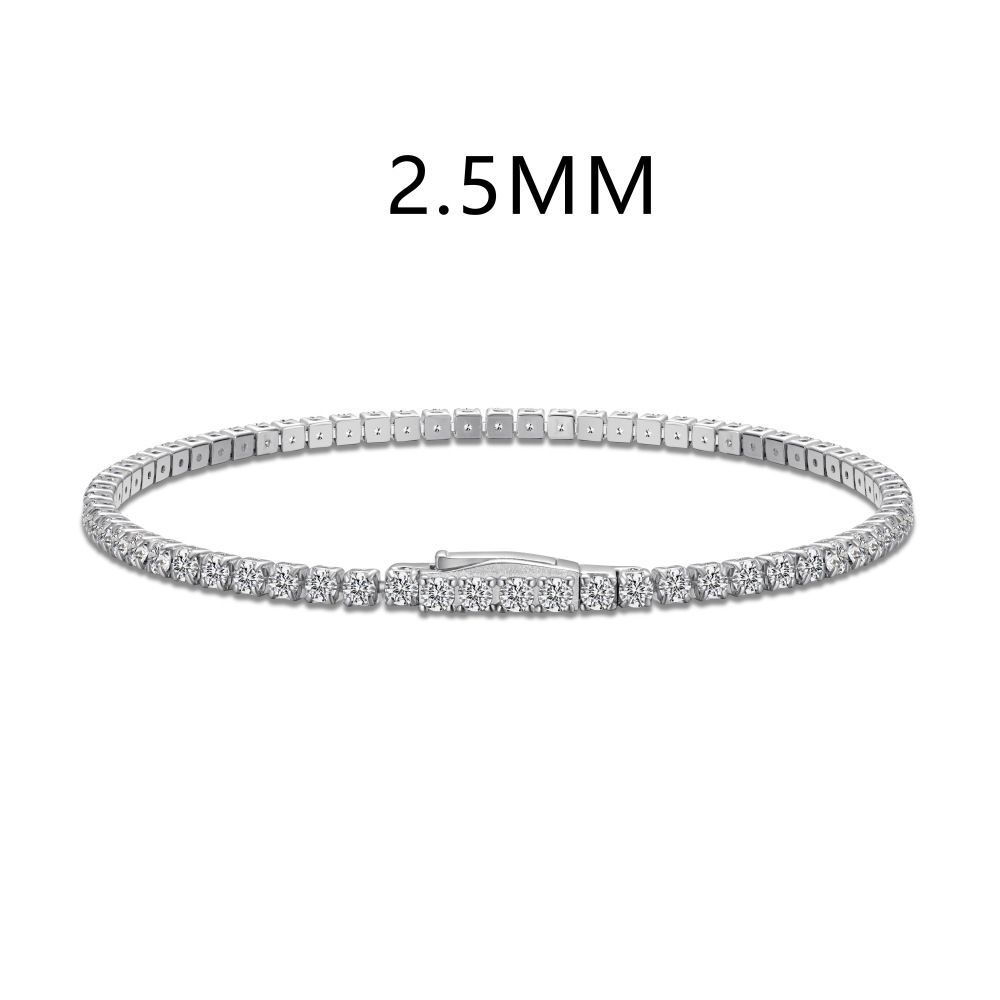 Bracciale tennis di lusso di alta qualità con chiusura nascosta in argento puro Linglang S con diamanti per donna, intarsiato con zirconi_voghion.com
