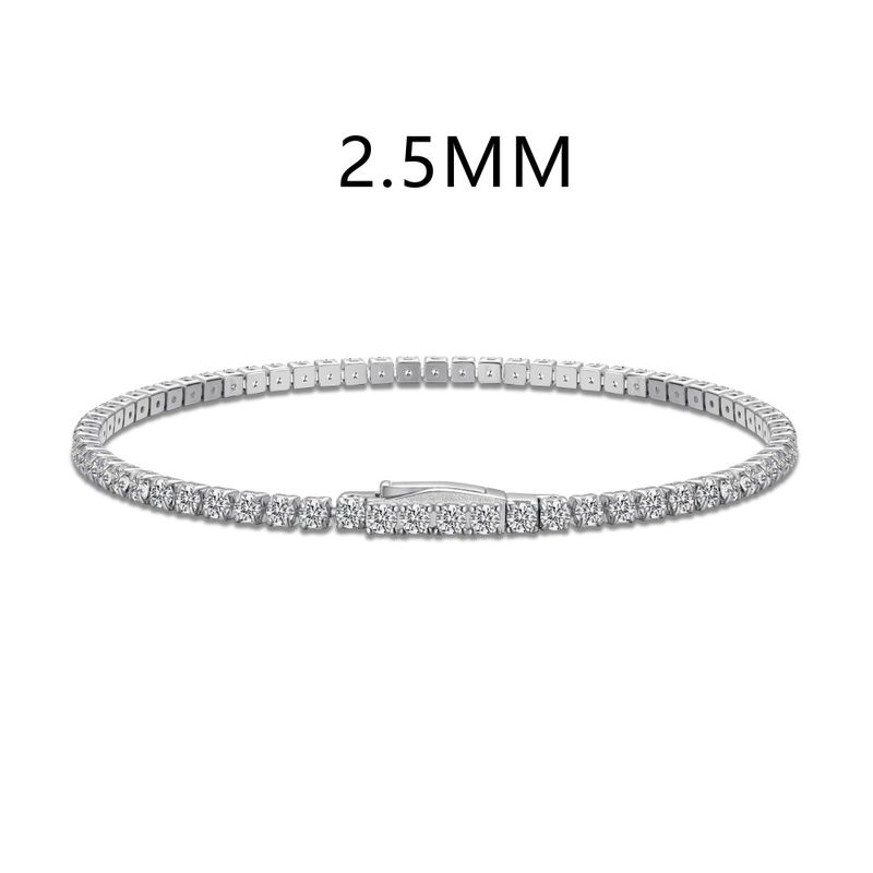 Linglang S Tennisarmband aus reinem Silber mit Diamanten für Damen, eingelegt mit Zirkonia, leicht, luxuriös, High-End, mit verstecktem Verschluss_voghion.com