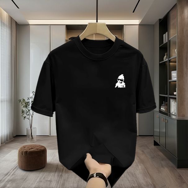 T-shirt à manches courtes décontracté en pur coton, style américain, cool et élégant, pour hommes et femmes, marque tendance pour l'été_voghion.com