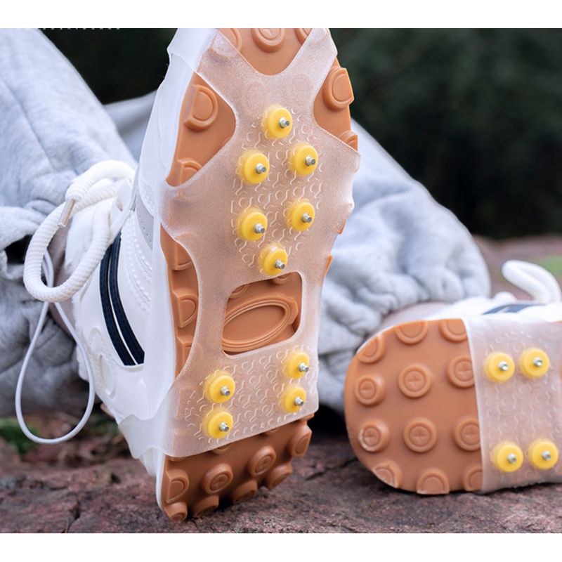Transparent 10-Tooth Ice Gripper Covers Boots Shoe Grippers Simpe Snow Caws Winter Snowy Day Shoes Anti-Sip Magic_voghion.com
