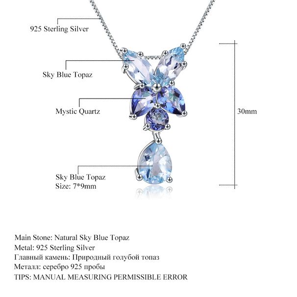 S925 sudraba dabīgā topāza kaklarota, moderna, grezna, augstas kvalitātes, sterlinga sudraba, inkrustēta dabīgā dārgakmeņa kaklarotas kulona_voghion.com