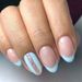 Nail Art mignon frais amande armure bleu clair simple Nail Art léger luxe Ins Style Nail Fashion portant armure_voghion.com